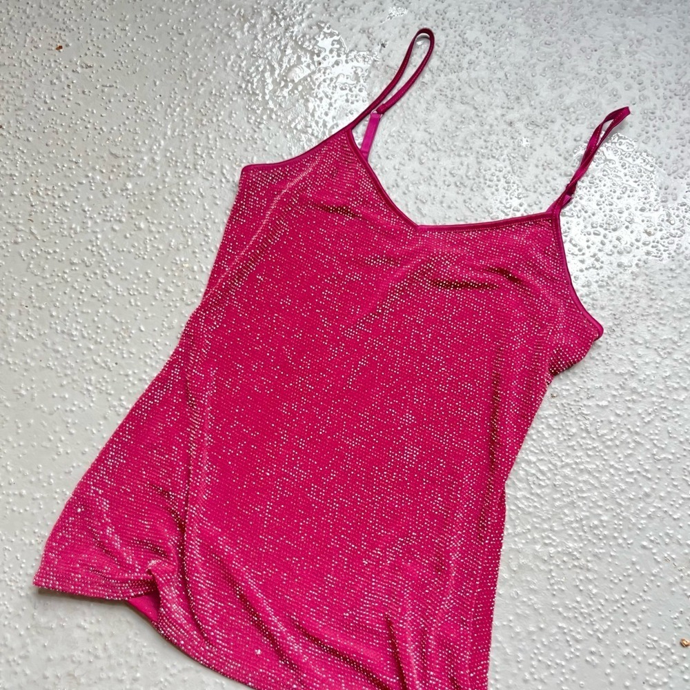 Express Pink Sparkle Cami Top‎ Sleeveless Party Club Tank XS